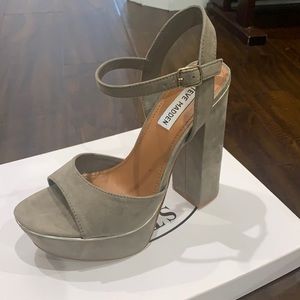 Grey Steve Madden chunky heel